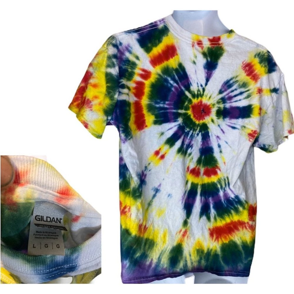 Tie Dye bullseye T Shirt - Adult large - Picture 2 of 2